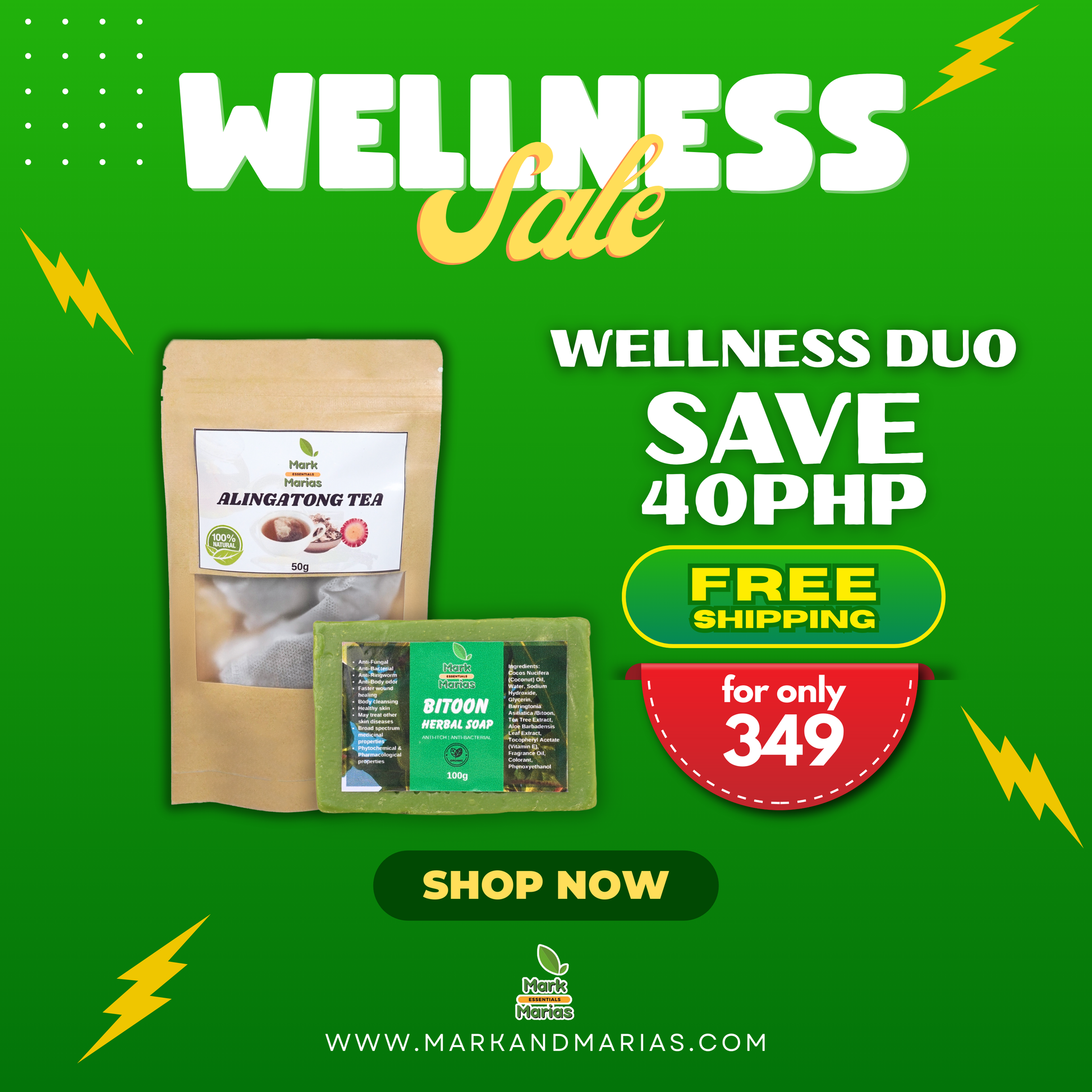 Bitoon Herbal Soap + Alingatong Tea (Promo)